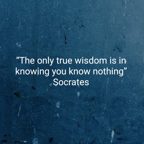 What did Socrates mean when he said “The only true wisdom is in knowing you know nothing” I Know Nothing, Socrates Quotes Wisdom, Quotes By Socrates, I Know That I Know Nothing Socrates, The Only True Wisdom Is In Knowing You Know Nothing, Ancient Wisdom Quotes Philosophy, Power Corrupts, Socrates Quotes, Strong Words