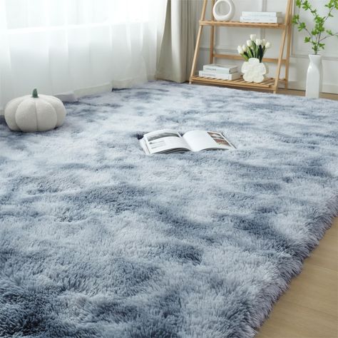 PRICES MAY VARY. PREMIUM QUALITY MATERIAL: This Fluffy plush carpet is ideal for creating a cozy home, our fluffy soft carpet is made of durable synthetic microfiber, making your bedroom carpet more comfortable and soft. The shaggy rug suitable to match with various styles of furniture, perfectly integrating into your home decor. SUPER SOFT: The soft material and plush texture brings a great touch to your feet, creating a pleasant stepping experience, walk on the soft carpet, whether you step on Gray Rug Bedroom, Fluffy Carpet Bedroom, Blue Room Themes, Light Blue Carpet, Light Blue Rugs, Blue Bedroom Rug, Light Blue Dorm Room, Light Blue Dorm, Blue Dorm Room Ideas