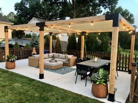 Patio Makeover Ideas, Outdoor Patio Shades, Backyard Renovations, Backyard Remodel, Patio Shade, Back Porch Ideas, Patio Makeover, Ideas Patio, Outdoor Decor Backyard