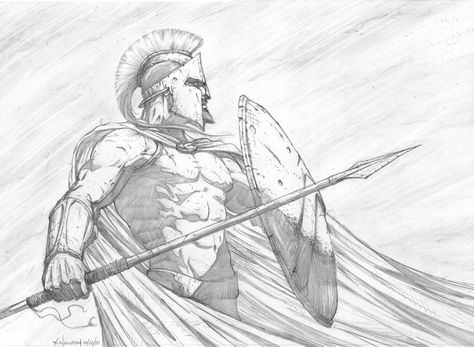 Spartans!  What is your profession?  Ahoo!  Ahoo!  Ahoo! 300 Tattoo, Spartan Warrior Tattoo, Boichi Manga, Warrior Drawing, Desen Realist, Warrior Tattoos, Military Drawings, Spartan Warrior, Mythology Tattoos