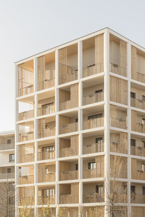 Social Housing Architecture, Urban Housing, Wood Architecture, Apartment Architecture, Social Housing, Residential Complex, Facade Architecture, Facade Design, Residential Building