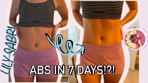 Check out my results from this 7 day abs challenge! #abschallenge #absroutine #absworkoutroutines #workoutmotivation #chloetingchallenge #acai #acaibowlrecipes #summerready #bodytransformation #lululemon 7 Day Abs Challenge, Lily Sabri, 7 Day Ab Challenge, 7 Day Abs, Chloe Ting, Abs Challenge, Abs Workout Routines, Summer Ready, Transformation Body