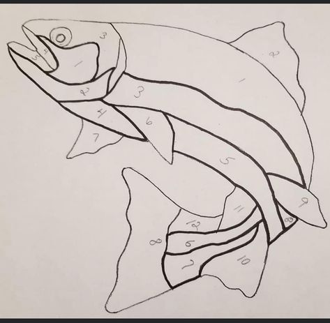 Stained Glass Bass Fish, Stained Glass Fish On Driftwood, Stained Glass Trout Pattern, Fish Stained Glass Patterns Free, Trout Stained Glass Patterns, Stained Glass Trout, Nautical Stained Glass Patterns, Stained Glass Fish Patterns Free, Stained Glass Fish Patterns