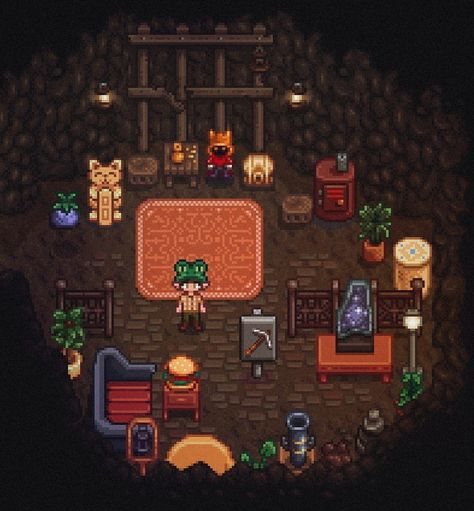 Farm Cave Stardew, Stardew Cave Design, Fruit Bat Cave Stardew, Stardew Valley Cave Design, Stardew Fruit Bat Cave, Stardew Valley Cave Decoration, Stardew Valley Bat Cave, Stardew Valley Cave Layout, Stardew Valley Cabin Design