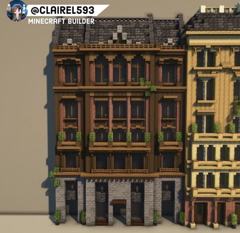 Minecraft Build Interior, Minecraft City Buildings Skyscrapers, Mincraft Bilds, Minecraft Industrial Building, Minecraft Townhouse, Mc Interior, Minecraft Skyscraper, Historic Townhouse, Minecraft Town