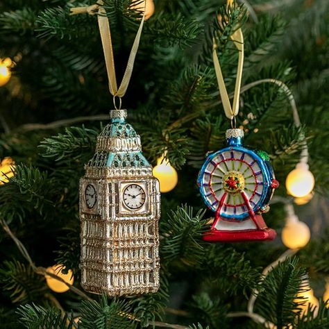 Amazon.com: Amanman Glass Christmas Ornaments, 2Pack Big Ben and London Eye Ornaments for Christmas Tree Blown Glass Ornaments for Christmas Tree Decorations : Home & Kitchen London Ornaments, Ornaments For Christmas Tree, London Vacation, Blown Glass Christmas Ornaments, Ornaments For Christmas, Antique Christmas Ornaments, Glass Christmas Tree Ornaments, Antique Christmas, London Eye