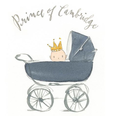 Anne Keenan Higgins illustration Stroller Illustration, Anne Keenan Higgins, Frederick The Great, Instagram Illustration, William And Kate, Kate Middleton, Cambridge, Stroller, Baby Strollers