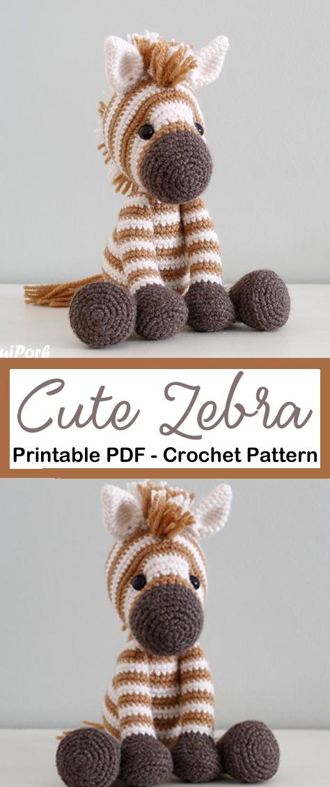 Make a cute zebra toy. Crochet zebra Patterns - amigurumi - stuffed toy horse #crochet #crochetpattern #diy Safari Animal Crochet, Zoo Animal Crochet, Crochet Toy Animals, Zebra Knitting Pattern, Crochet Horse Plushie, Crochet Pattern Stuffed Animals, Amigurumi Stuffed Animals, Free Zebra Crochet Pattern, Amigurumi Animal Patterns