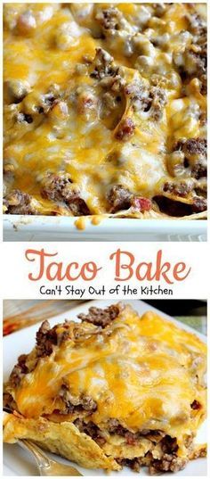 Tex Mex Casserole, Baked Tacos Recipe, Mexikansk Mat, Taco Bake, Think Food, Idee Pasto Sano, Lunch Snacks, Beef Dishes, Mexican Dishes