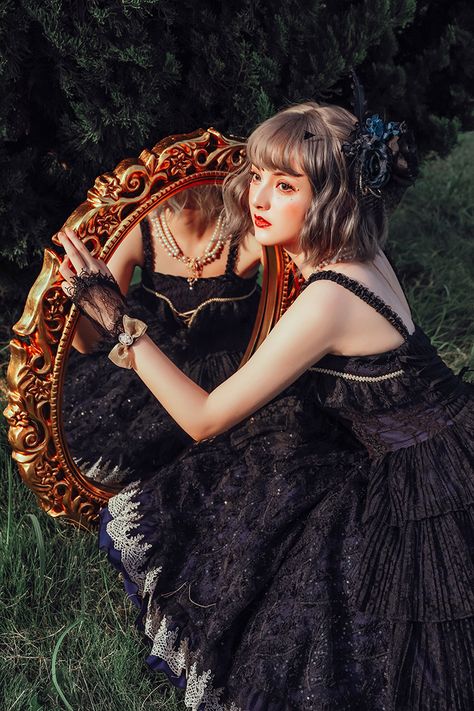 Miracles -The Siren- Gothic Lolita Jumper Dress Fantasy Edit, Halloween Princess, Chica Cool, Fairytale Photography, Fantasy Photography, Cosplay Halloween, Photoshoot Concept, How Old, Mori Girl