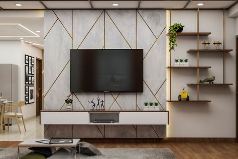 Metal Frame Tv Unit, Tv Unit Golden Patti, T Patti Tv Unit Design, Tv Unit Laminate Design, T V Unit Tv Walls Living Rooms, Small Tv Unit Design Modern, Tv Cabinate, Tv Panels, Modern Living Room Tv