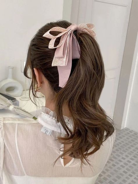 Top Hairstyles, Ribbon Hairstyle, Bow Decor, Dream Hair, Korean Hairstyle, Hairstyles Haircuts, Aesthetic Hair, Trendy Hairstyles, Pita