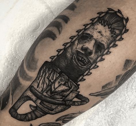 170+ Spooky Halloween Tattoos Ideas With Pics (2023) - TattoosBoyGirl Leatherface Tattoo, Halloween Tattoos Ideas, Halloween Tattoo Ideas, Pisces Tattoo Designs, Horror Movie Tattoos, Web Tattoo, Movie Tattoo, Pisces Tattoos, Movie Tattoos