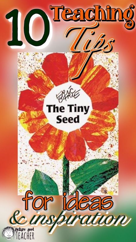 The Tiny Seed is a great spring time read aloud. Use these tips and ideas for a little inspiration to help inspire a new teaching idea or activity. The Tiny Seed Art, The Tiny Seed Craft, Tiny Seed Activities, Ks1 Science, Seed Activities, Life Cycles Kindergarten, Flower Life Cycle, Plants Kindergarten, Eric Carle Activities