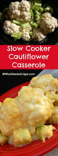 Slow Cooker Cauliflower, Crockpot Cauliflower, Recipes Slow Cooker, Cauliflower Casserole, Soup Recipes Slow Cooker, Chicken Slow Cooker Recipes, Ginger Recipes, Crock Pot Slow Cooker, Crock Pot Cooking