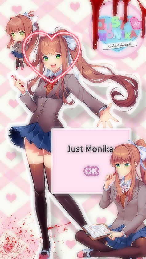 Ddlc Wallpaper Monika, Ddlc Monika Wallpaper, Kawaii Core Wallpaper, Just Monika, Monika Ddlc, Yandere Simulator Characters, Cybergoth Anime, Oki Doki, Kawaii Core