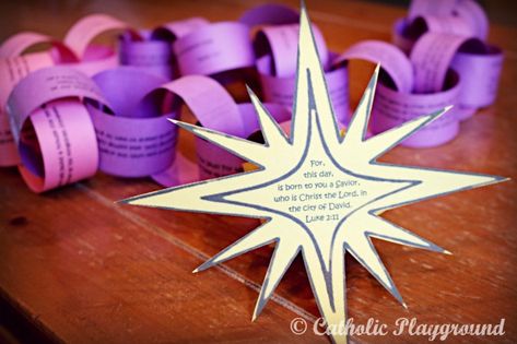 Paper Chain Advent Calendar – Catholic Playground Advent Paper Chain, Christian Advent Calendar For Kids, Paper Chain Advent Calendar For Kids, Advent Paper Chain Printable, Christian Kids Advent Calendar, Catholic Advent Activities For Kids Free Printable, Prayer Stations, Star Template, The Nativity Story