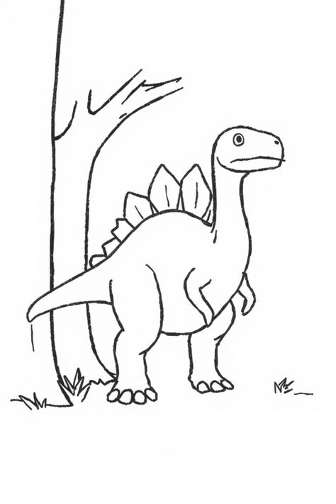 Check Out This Simple Line Drawing Of A Dinosaur & 12+ Other Dinosaur Drawing Ideas! #drawinginspiration #drawing Dinosaur Drawing Ideas, Drawing Of A Dinosaur, Spaceship Drawing, Sea Turtle Drawing, Simple Line Drawing, Castle Drawing, Conservation Art, Rabbit Drawing, Turtle Drawing