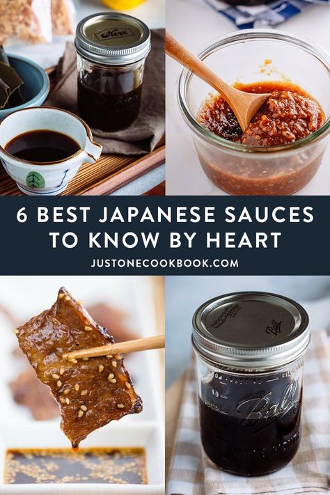 Here are our 6 best Japanese sauces that go well with everything! From the citrusy ponzu to all-purpose miso, each of them is going to make your dishes more delicious, and your life more flavorful. #japanesesauces #dippingsauces #asiansauce | Easy Japanese Recipes at JustOneCookbook.com Koreansk Mat, Japanese Sauce, Tonkatsu Sauce, Easy Japanese Recipes, Asian Sauce, Japanese Recipes, Sauce For Chicken, Japanese Cooking, حلويات صحية