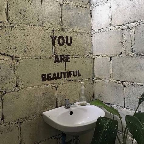 houseofhoney on Instagram: “No mirror necessary. #art #bathroomdesign” Art Cube, Travel Creative, Check Mark, Urban Street Art, Blue Check, Look In The Mirror, Self Love Quotes, Clawfoot Bathtub, You Are Beautiful