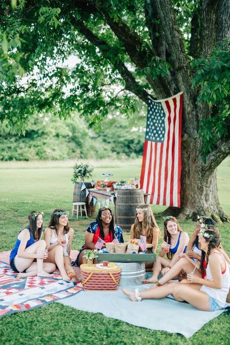 A 4th of July Picnic with Purpose | The Perfect Palette 4th Of July Picnic, Patriotic Wedding, Photography Concept, Dog Wrap, Farewell Party, Military Decor, Farewell Parties, Military Wedding, Heirloom Wedding