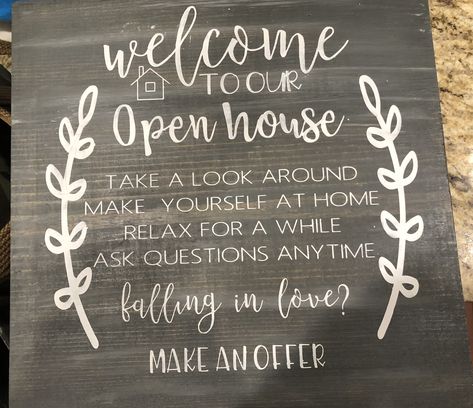 Open house ideas Open House Chalkboard Sign, Grand Opening Chalkboard Sign, Open House Whiteboard Message, Real Estate Gift Basket, Open House Yard Signs, Open House Sign In Sheet, Getting Into Real Estate, Open House Signs, Real Estate Gifts