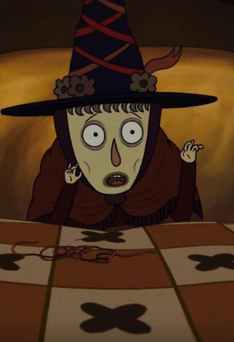 Adelaide from Over The Garden Wall, Cartoon Network's  outstanding series. Created by Patrick McHale. So strange and wonderful. Over The Garden Wall Adelaide Scissors, Adelaide Over The Garden Wall, Patrick Mchale, Over The Garden Wall Adelaide, Over The Garden Wall Background Art, Over The Garden Wall Bad Ending, Over The Garden Wall Monster, Wall Cartoon, Over The Garden Wall