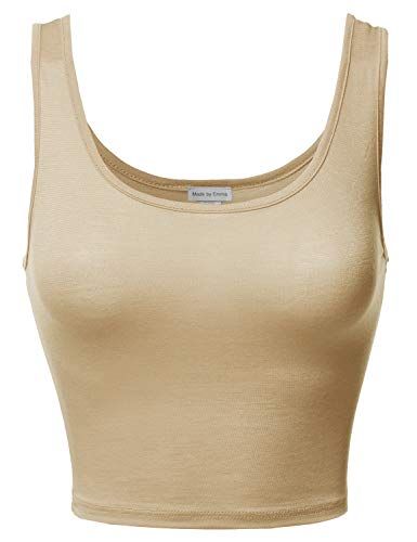 Thick Strap Tank Top, Cream Crop Top, Tan Tank Top, Crop Top Casual, Best Tank Tops, Spaghetti Strap Tank Top, High Neck Tank, Womens Turtleneck, Crop Tank Top