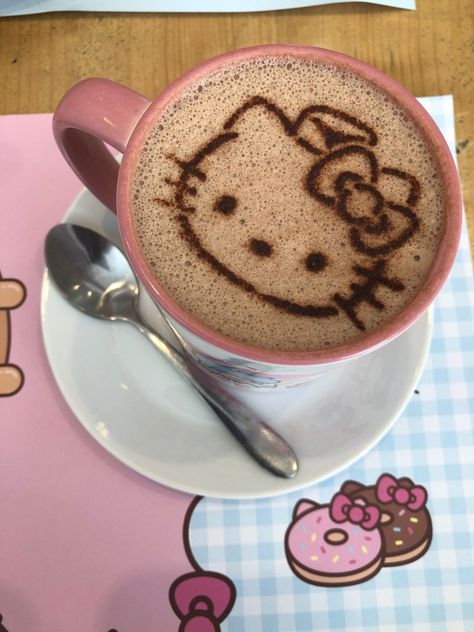 Cute aesthetic hello kitty sanrio kawaii drink hot chocolate coffee Cute Aesthetic Hello Kitty, Kawaii Drinks, Aesthetic Hello Kitty, Pastel Goth Art, Hot Chocolate Coffee, Kitty Cafe, Hello Kitty Sanrio, Hot Chocolate Bars, Cute Aesthetic