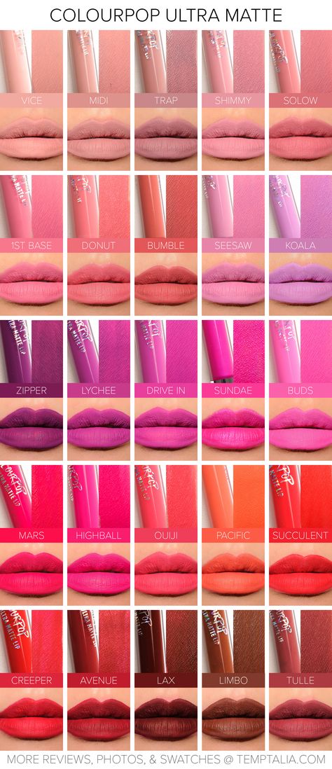 ColourPop Ultra Matte Liquid Lipstick Liquid Lipstick Swatches, Drag Make-up, Make Up Inspiration, Lipstick Swatches, Makeup Swatches, Lip Art, Makeup Reviews, Matte Liquid Lipstick, Love Makeup