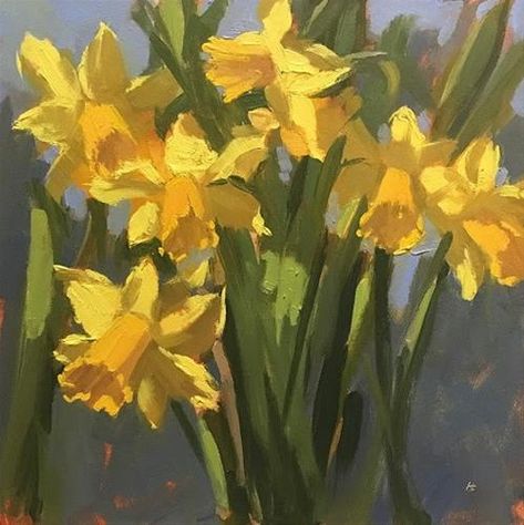 Daily Paintworks - "DAFFODILS - Tête-à-tête" - Original Fine Art for Sale - © Helen Cooper Daffodil Painting, Yellow Daffodils, 수채화 그림, Daily Painting, Oil Painting Flowers, Reference Poses, Flower Art Painting, Painting Art Projects, Arte Floral