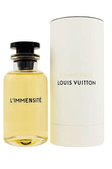 L’Immensité by Louis Vuitton is a Amber Spicy fragrance for men. L’Immensité was launched in 2018. The nose behind this fragrance is Jacques Cavallier. Top notes are Grapefruit, Ginger and Bergamot; middle notes are Water Notes, Sage, Rosemary and Geranium; base notes are Ambroxan, Amber and Labdanum. Luxury Men Perfume, Male Perfume Aesthetic, Perfume Louis Vuitton, Louis Vuitton For Men, Louis Vuitton Parfum, Louis Vuitton Perfume, Mafia Boss, Perfume Sample, Perfume Packaging