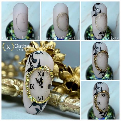 Clock Nails, New Year Clock, New Years Eve Nails, Madam Glam, Nail Designs Tutorial, Stiletto Nails Designs, Nail Art Designs Diy, New Year's Nails, Stiletto Nails