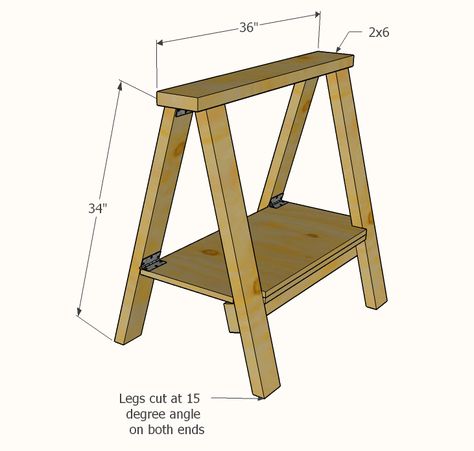 Sawhorse Plans, Folding Sawhorse, 2x4 Wood Projects, Saw Horses, Saw Horse, Plywood Shelves, Workbench Plans, Woodworking Jigs, Exterior Wood