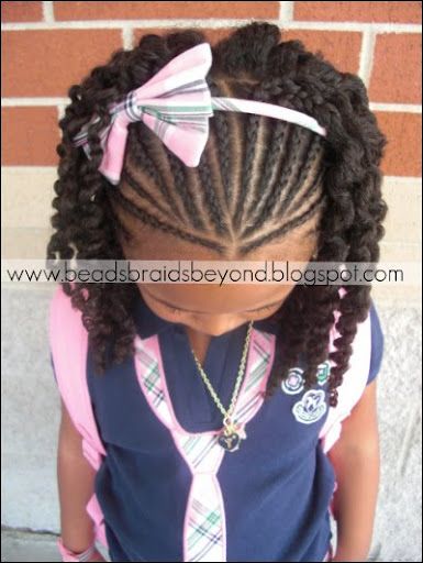 ugh! hate I could braid like this when I was a kid, but now my fingers just won't cooperate anymore. Have to start practicing again. Half Cornrows, Lil Girl Hairstyles, Front Braids, Natural Hairstyles For Kids, Girls Natural Hairstyles, Girls Braids, Cornrow Hairstyles