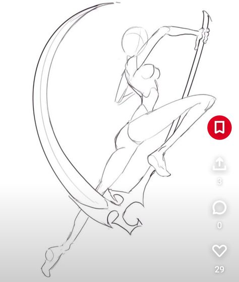 Person With Scythe Pose, Action Poses With Scythe, Sythe Poses Drawing Reference Female, Sythe Poses Drawing Reference Standing, Standing Up Poses Drawing, Claymore Pose Reference, Sythe Poses Reference, Scythe Drawing Reference, Scythe Pose Reference