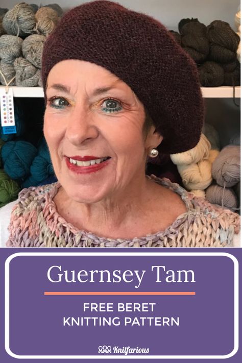 Knitted Berets For Women, Tam Knitting Pattern Free, Knitted Tams Free Pattern, Free Beret Knitting Pattern, Knitted Beret Patterns Free Women, Knitted Hat Patterns Free Women Straight Needles, Free Knit Hat Patterns For Women, Tam Hat Pattern, Knitted Beret Patterns Free