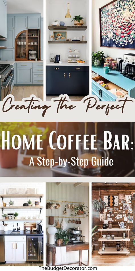 Diy Coffee Bars, Diy Coffee Bar Cart, Diy Coffee Bar Ideas, Kitchen Coffee Bar Ideas, Coffee Bar Cart, Bar Nook, Diy Coffee Station, Coffee Bar Ideas, Diy Coffee Bar