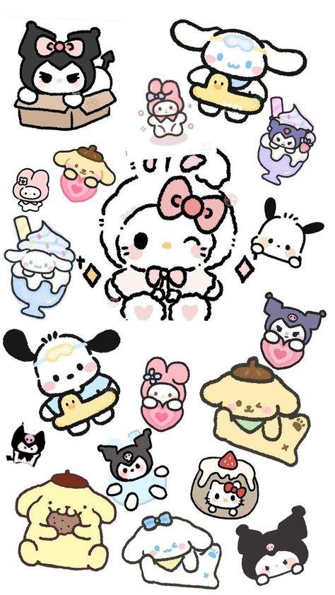 collage de sanrio Sanrio Stickers Png, Stiker Sanrio, Sanrio Collage, Pochacco Wallpaper, Sanrio Icons, Sanrio Wallpapers, Hello Kitt, Hello Kitty Merchandise, Sanrio Wallpaper