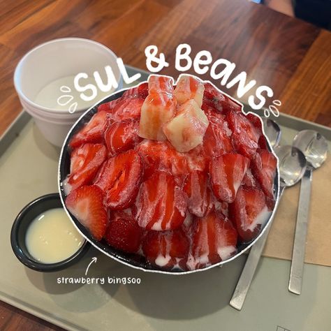 dessert @ sul & beans 06/20/2024 i love @sulnbeans 🥰 fruit was so fresh and bingsoo is so soft and delicious as always 😌 #sulandbeans #bingsoo #korean #dessert #strawberry #cute #yum #food #foodie #aesthetic #sgv #yummy #shavedice #fruit Bingsoo Korean, Foodie Aesthetic, Strawberry Cute, Dessert Strawberry, Korean Dessert, So Fresh, Dessert, Fruit, I Love