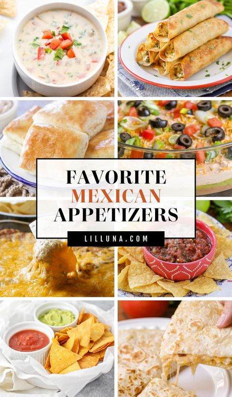 This collection of Mexican Appetizer Recipes contains all the best dips, salsas, and quick and easy appetizers that will perfectly compliment your entrees! #mexicanappetizers #mexican #appetizers #mexicanrecipes #dips Chili Side Dishes, Mexican Appetizers Easy, Mexican Food Recipes Appetizers, Easy Mexican Casserole, Mexican Menu, Mexican Appetizers, Mexican Casserole, Strawberry Dessert Recipes, Quick And Easy Appetizers