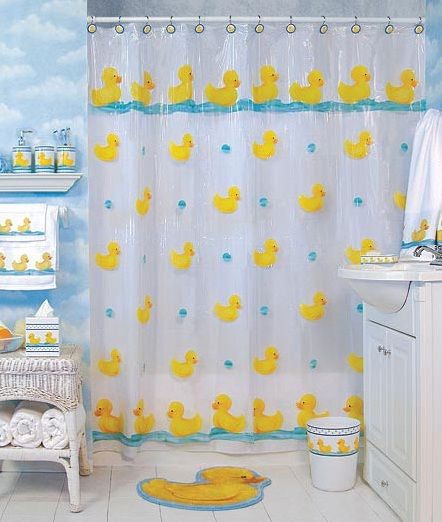 rubber ducky bathroom decor - Shower Curtain Ducky Bathroom, Rubber Ducky Bathroom, Rubber Duck Bathroom, Yellow Grey Bathroom, Duck Bathroom, Bathroom Night Light, New House Bathroom, Baby Bathroom, Decorating Bathroom