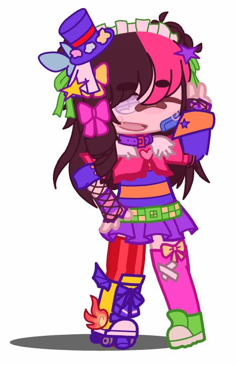 Kidcore Gacha Life Outfits, Kidcore Gacha Club Oc, Gacha Kidcore Outfits, Kidcore Gacha, Kid Core Outfits, Gacha Base Poses Cute, Clown Clothes, Gothic Themes, Club Hairstyles