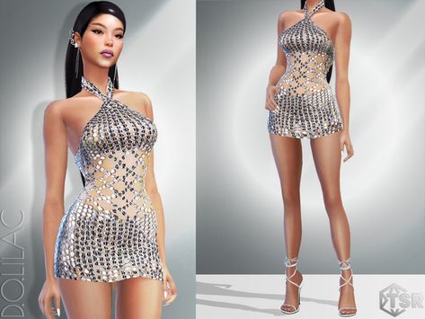 Sims 4 Cc Mini Dress, Black Vampire, Cc Clothes, Sims 4 Cas, Ts4 Cc, Halter Mini Dress, Sims 4 Clothing, Sims 4 Cc, Custom Content