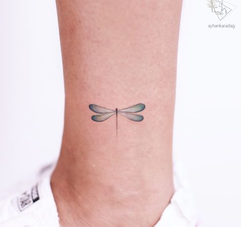 Dragonfly | By Ayhan Karadag | Done at Ayhan Karadağ Tattoo Studio | Jul 25th 2018 | 617173 Small Dragonfly Tattoo, Simple Tattoos For Women, Small Shoulder Tattoos, Dragonfly Tattoo Design, Ankle Tattoos For Women, Minimal Tattoo Design, Petite Tattoos, Tasteful Tattoos, Crazy Ideas