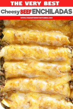 Tex-Mex Beef Enchiladas | Recipe - The Anthony Kitchen Homemade Beef Gravy, Beef Enchiladas Recipe, Beef Enchilada Recipe, Ground Beef Enchiladas, Authentic Mexican Recipes, Easy Enchiladas, Enchiladas Recipe, Beef Gravy, Beef Enchiladas