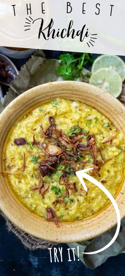 Savory Porridge, Moong Dal Khichdi, Dal Khichdi, Rice And Lentils, Khichdi Recipe, Lunch Recipes Indian, Gujarati Cuisine, Indian Dinner Recipes, Indian Dinner