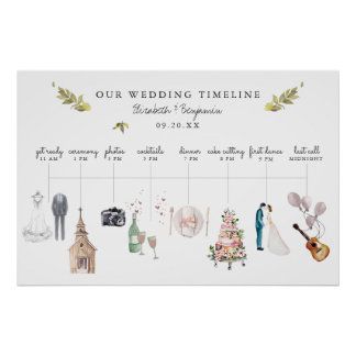 IYHTVDesigns: products on Zazzle Smores Wedding, Centrepiece Wedding, Wedding Centrepiece, Wedding Schedule, Time Line, Wedding Itinerary, Wedding Hashtag, Welcome Poster, Wedding Day Timeline