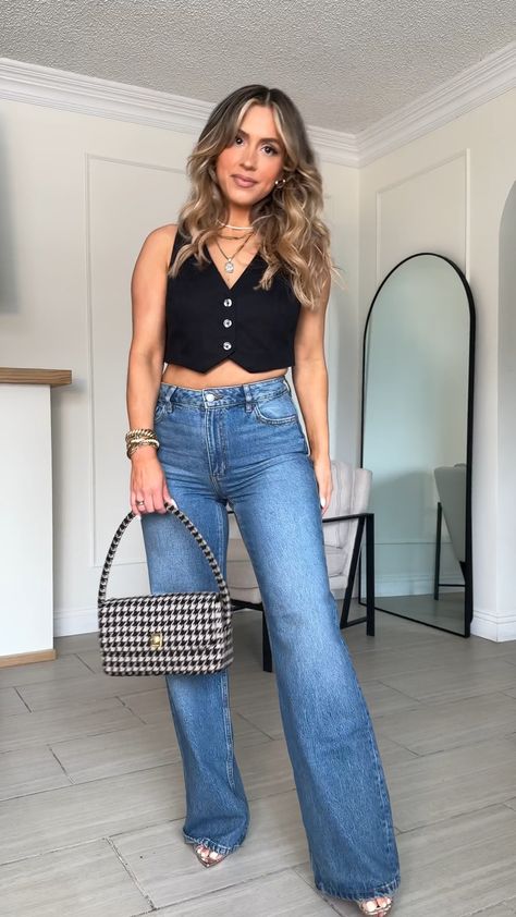 Miley Crop Vest in Black curated on LTK Black Vest Top Outfit, Vest Top Outfits, Black Vest Top, Crop Vest, Tommy John, Top Outfit, Cropped Vest, Black Vest, Vest Outfits