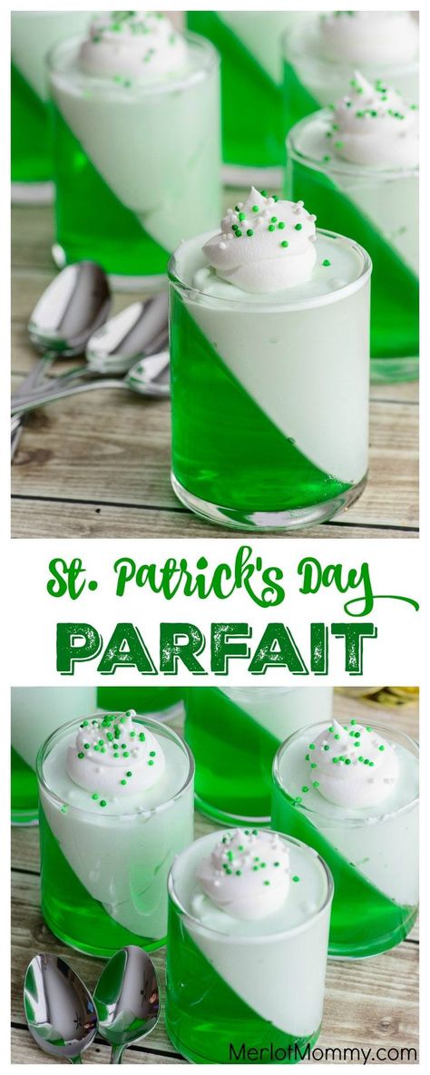 St. Patrick's Day Parfaits Food Ideas For Kids, Irish Recipes Traditional, St Patrick Day Treats, St Patricks Day Food, Parfait Recipes, St Patrick's Day Decorations, Saint Patties, Tonic Water, Irish Recipes